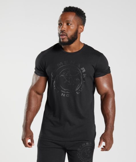 Men's Gymshark Legacy T-Shirts Black | NZ 1CMPXB